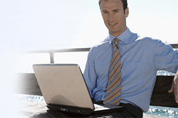 businessman on a laptop