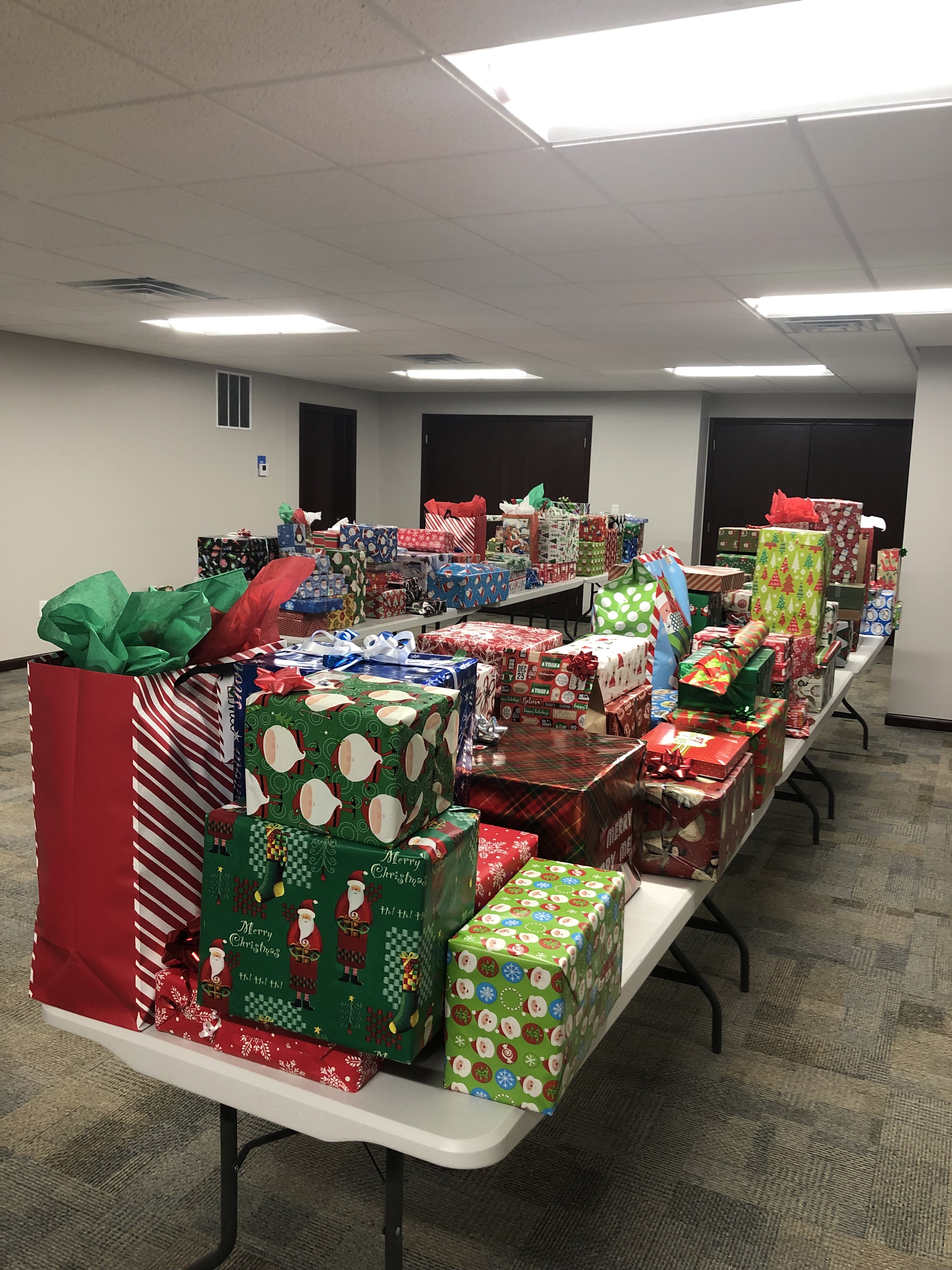 pile of gifts donated