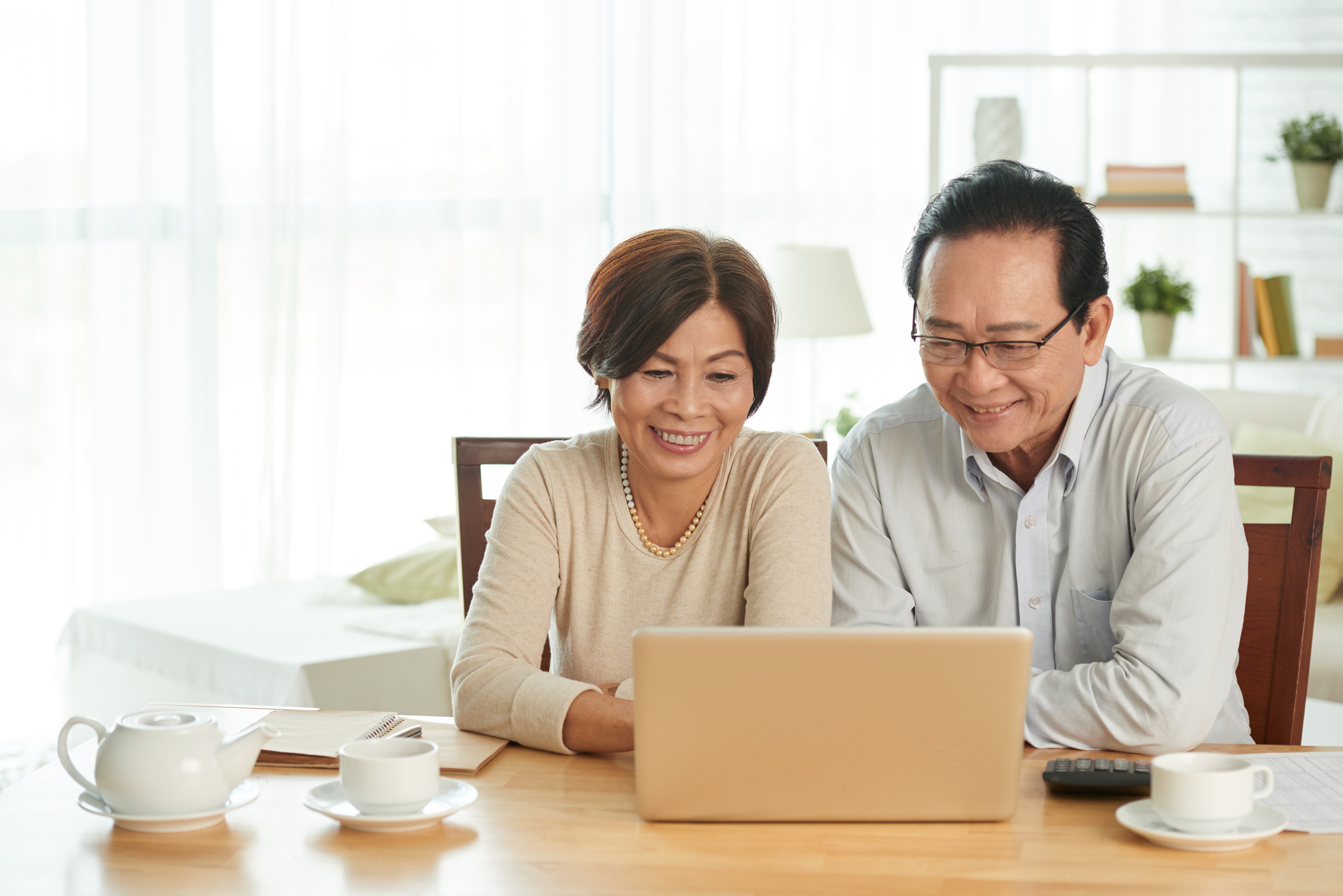 retired couple reviewing IRA statement